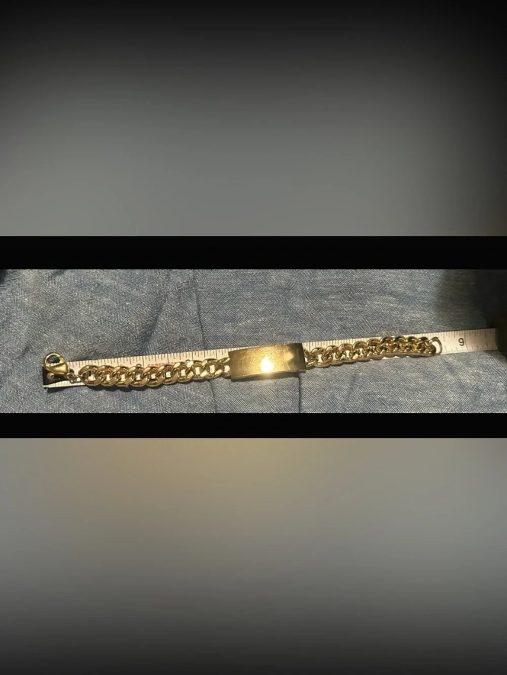 Y2K engravable Gold Tone Chunky Chain ID Bracelet